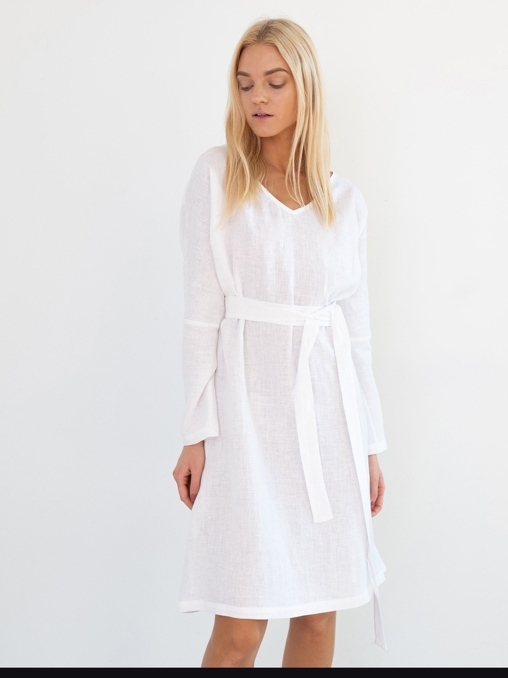 NWOT, Love And Confuse Frida V-Neck Midi Linen Dress